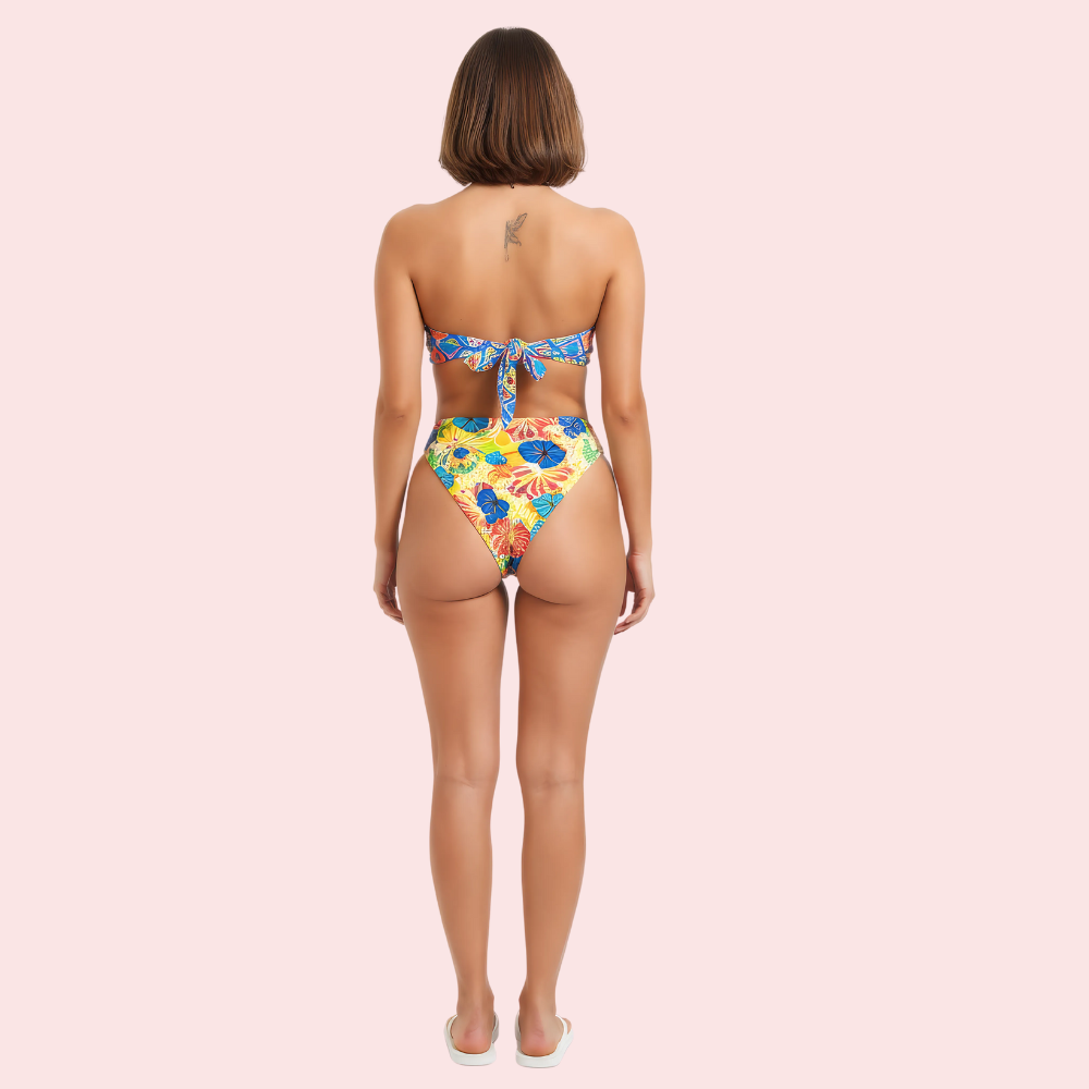Tropical Bloom High-Cut Bikini Bottom (Bottom Only)