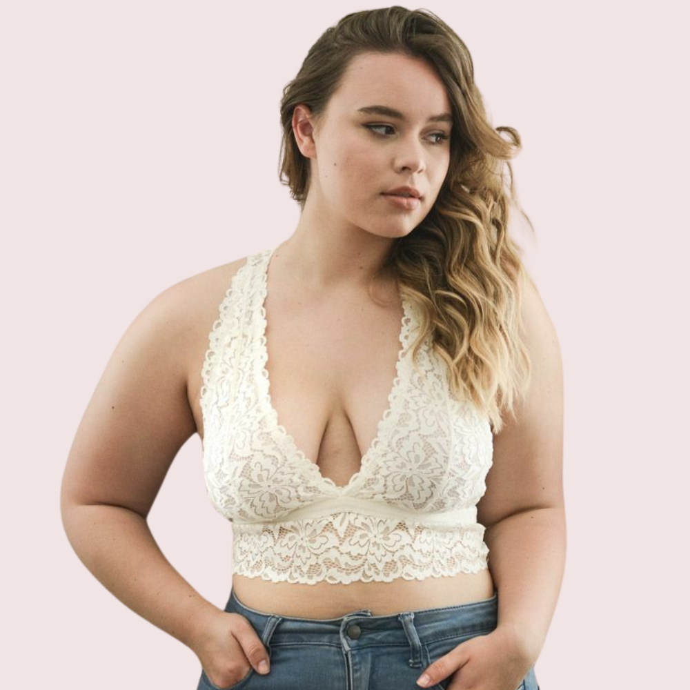 Graceful &amp; Sexy Plus Size White Lace Bralette