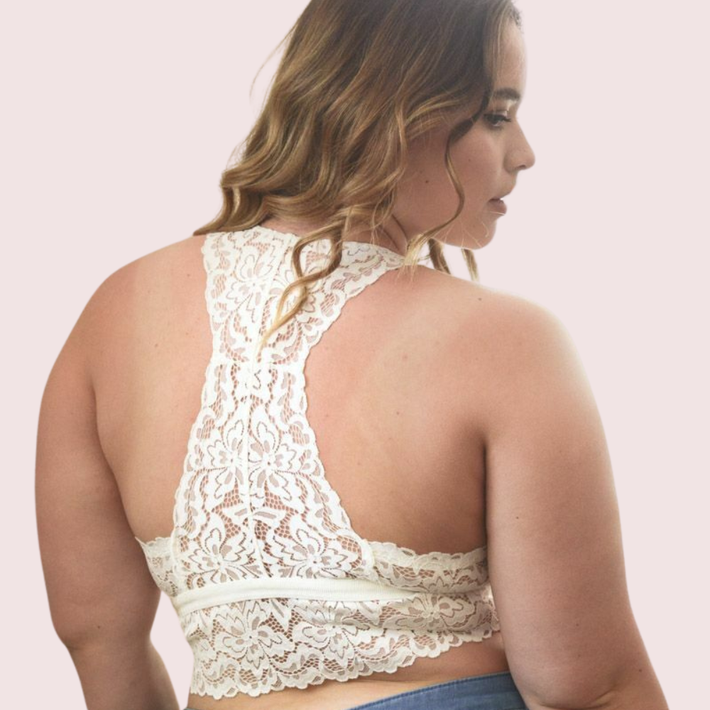 Graceful &amp; Sexy Plus Size White Lace Bralette