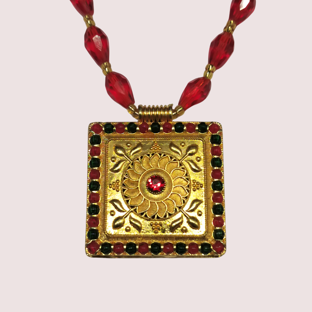 Royal Radiance Red Bead Necklace