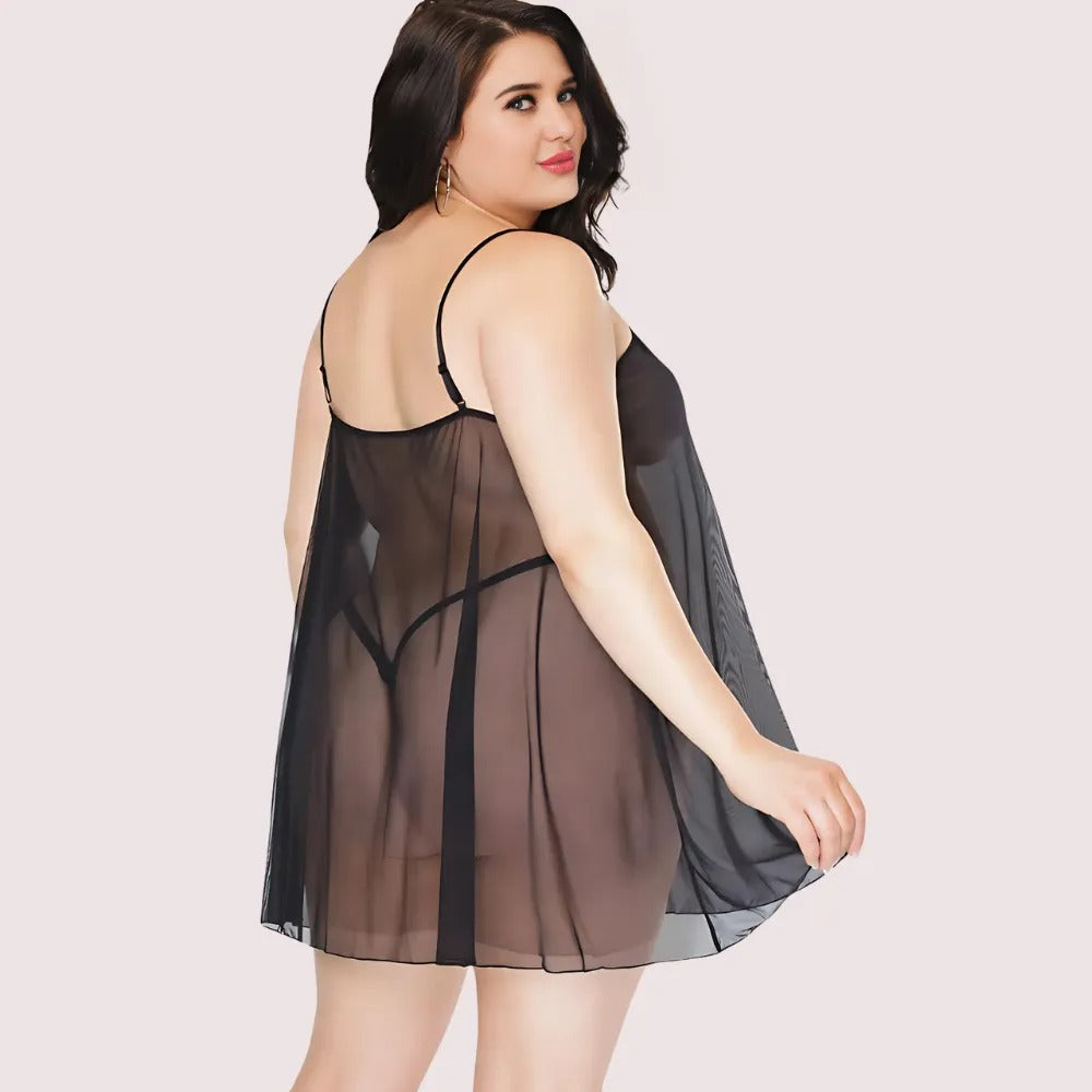 Lunar Desire Plus Size See-Through Nightdress