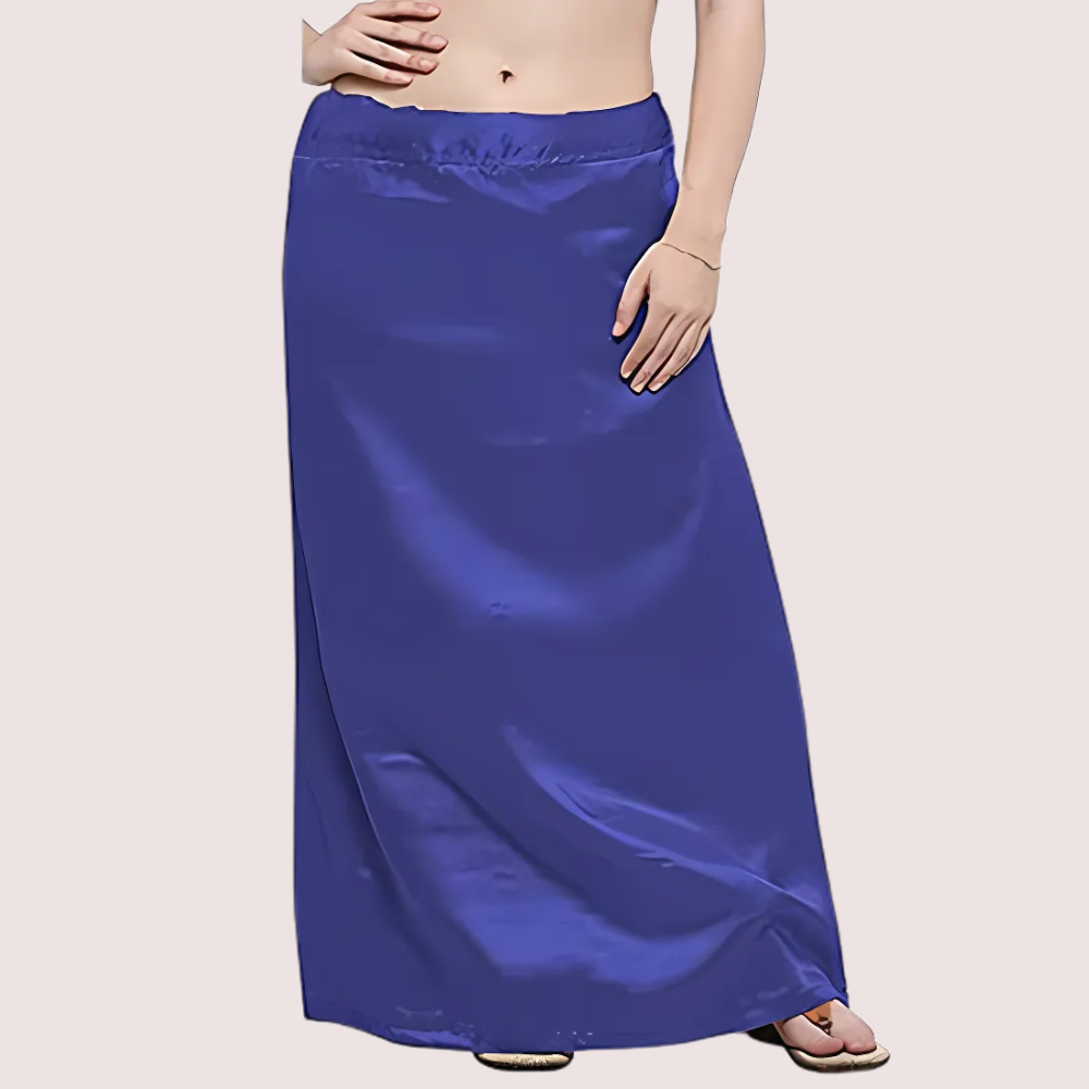 Black & Blue Satin Petticoat Combo (Free Size)