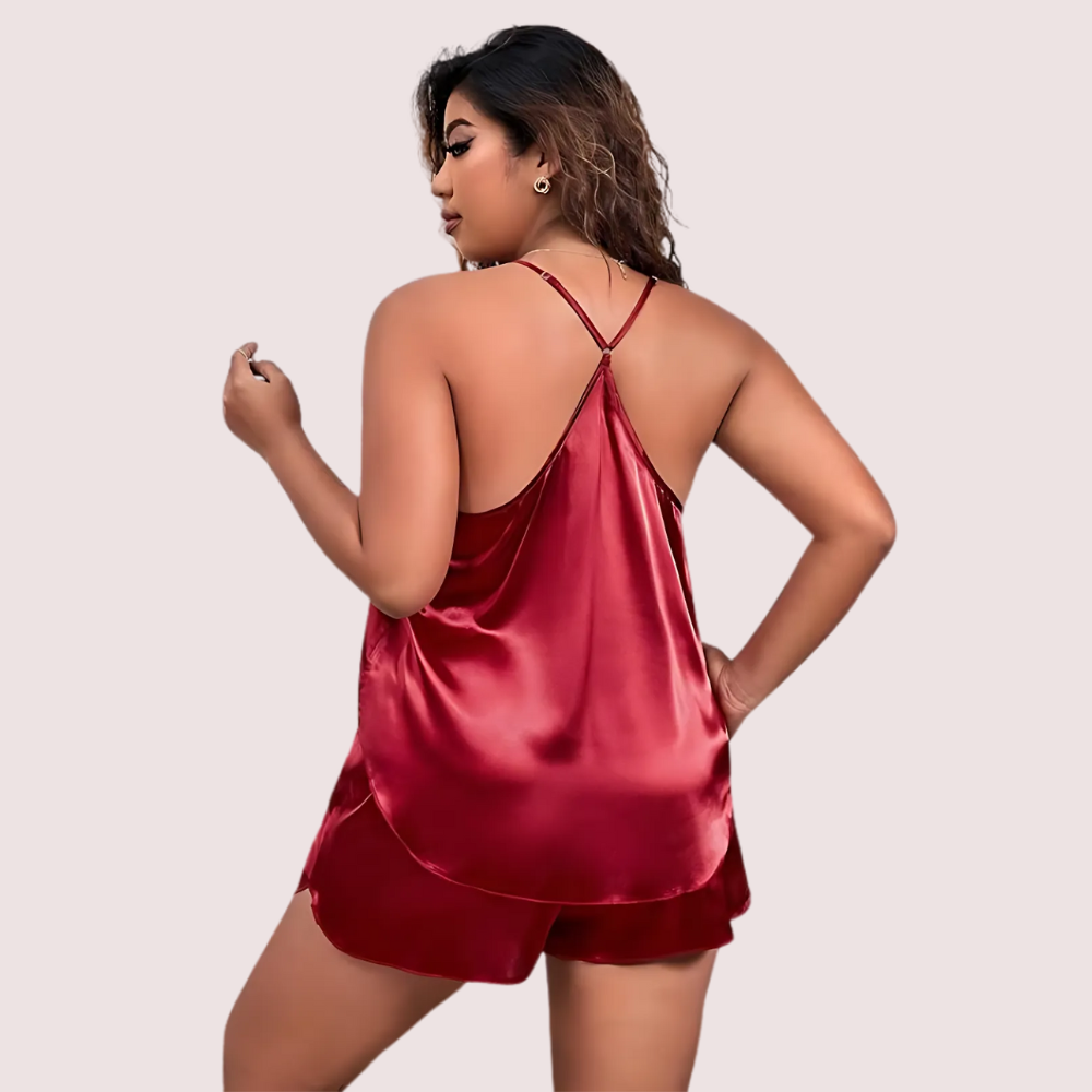 Midnight Glow Silk Cami &amp; Shorts – Plus Size