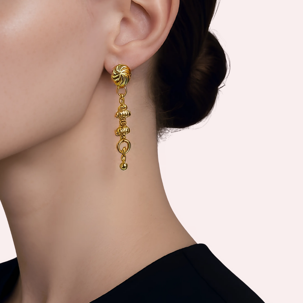 Heritage Charm Gold-Plated Drop Earrings