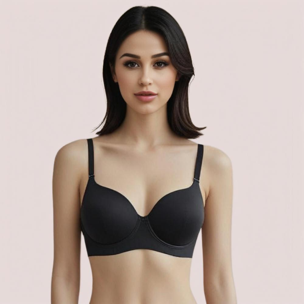 Midnight Lift – Black Padded Non-Wired Push-Up Bra